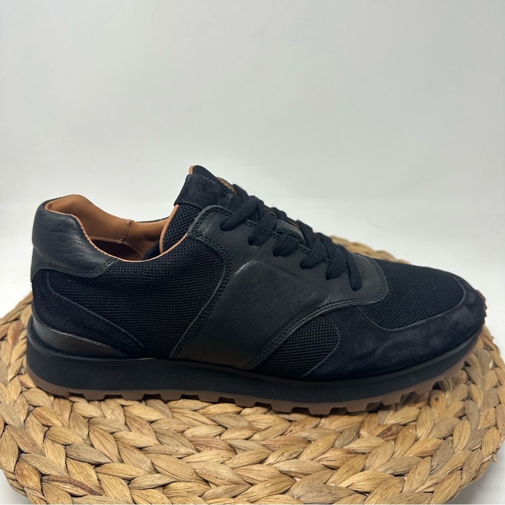 JOHN VARVATOS 315 Sneakers Black Leather Suede Size 8